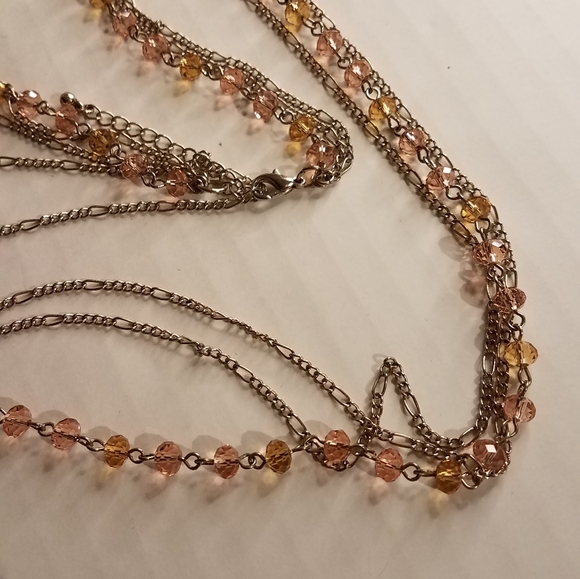 Bead and chain necklace  j217 - Picture 4 of 5